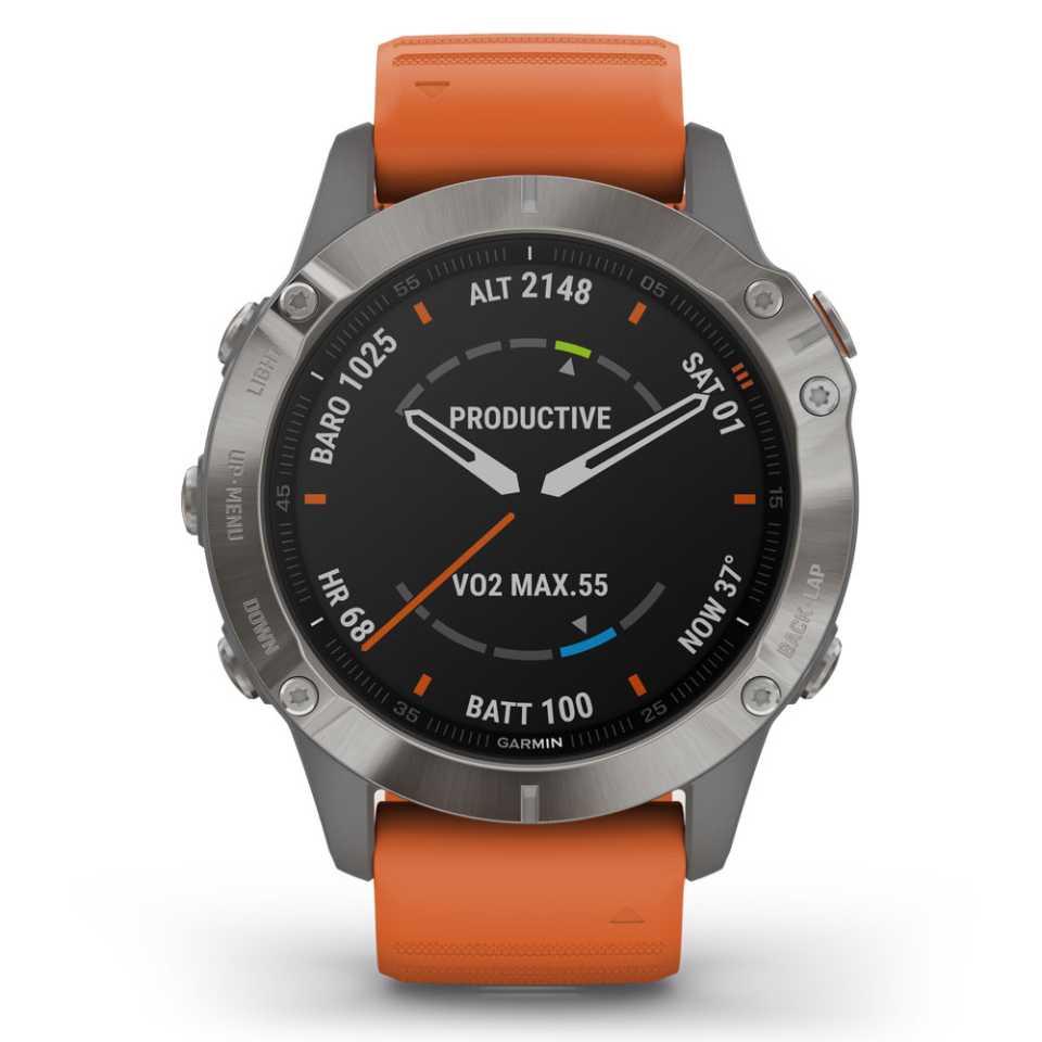 GARMIN - OROLOGIO FENIX 6 - PRO E SAPPHIRE EDITION NERO / ARANCIONE