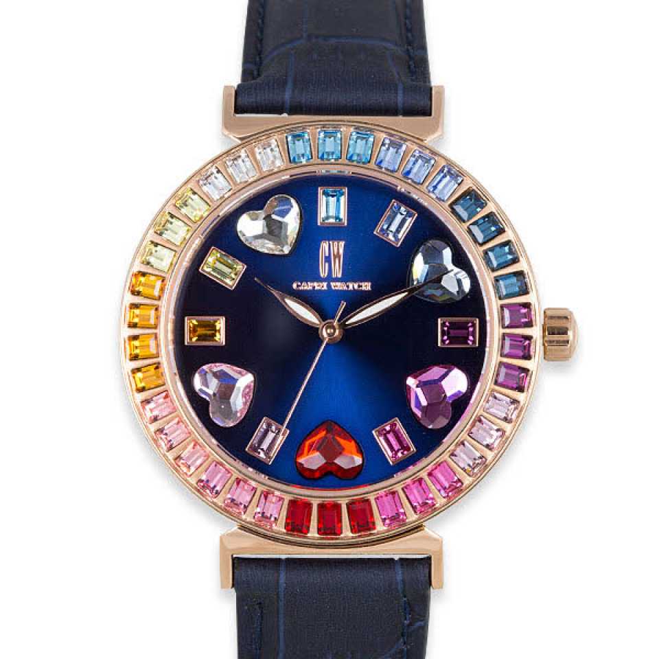 CAPRI WATCH - ROSSELLA HEARTS BLUE ROSE WATCH 5471