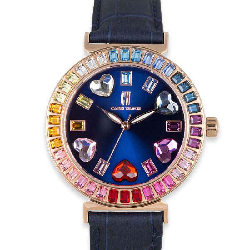 CAPRI WATCH - OROLOGIO ROSSELLA HEARTS BLUE ROSE 5471