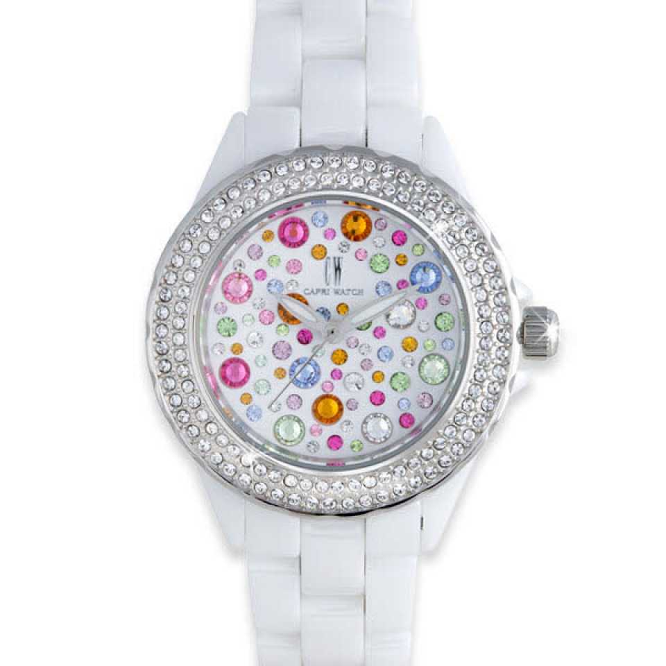 CAPRI WATCH - OROLOGIO CERAMIC 34MM MULTIJOY WHITE 5446