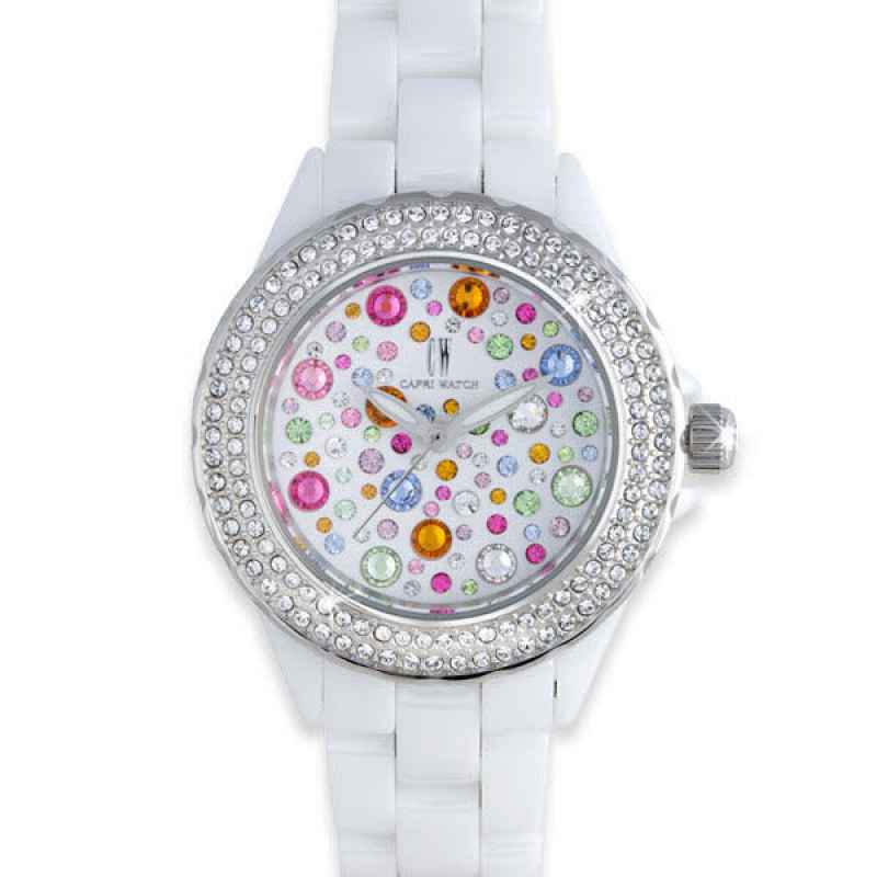 CAPRI WATCH - OROLOGIO CERAMIC 34MM MULTIJOY WHITE 5446