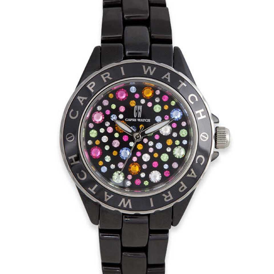 CAPRI WATCH - OROLOGIO CERAMIC 34MM MULTIJOY BLACK