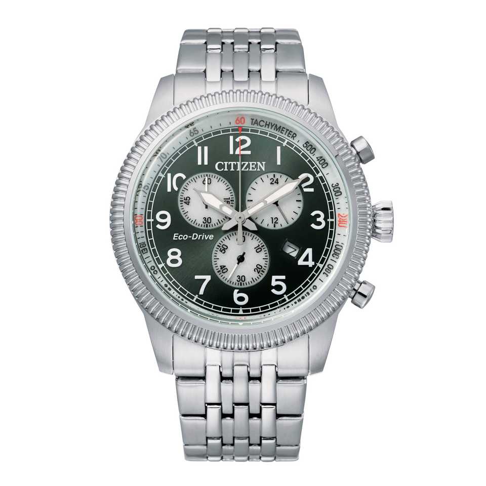 CITIZEN -AVIATOR CHRONO GREEN DIAL 