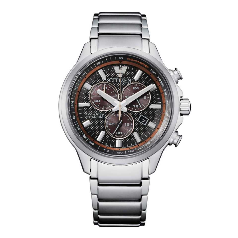 CITIZEN - OROLOGIO CRONO SUPER TITANIO 2470 NERO / ARGENTO