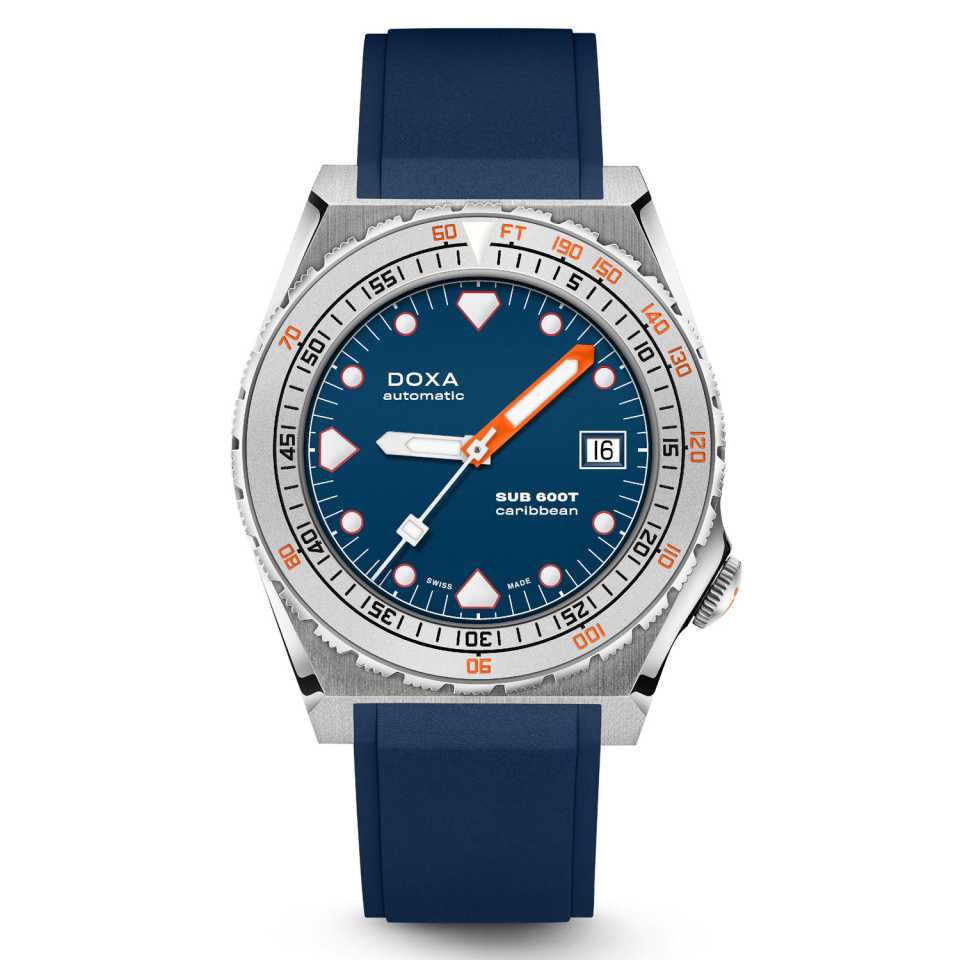 DOXA - SUB 600T CARRIBEAN STRAINLESS STEEL RUBBER WATCH