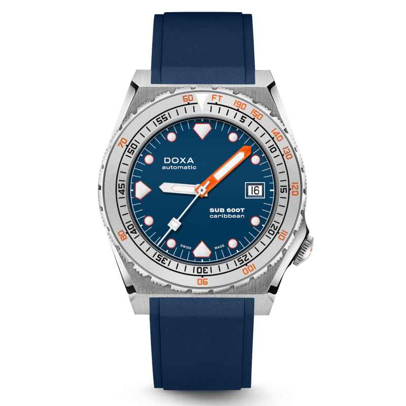 DOXA - OROLOGIO SUB 600T CARRIBEAN STRAINLESS STEEL RUBBER