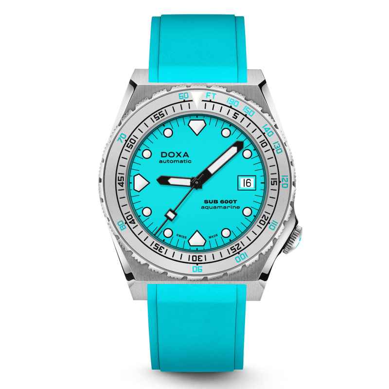 DOXA - SUB 600T AQUAMARINE STRAINLESS STEEL RUBBER WATCH