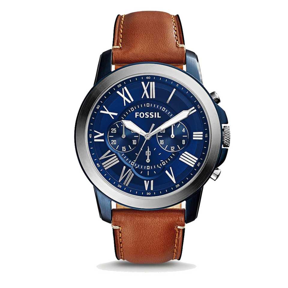 FOSSIL - OROLOGIO CRONOGRAFO GRANT IN PELLE