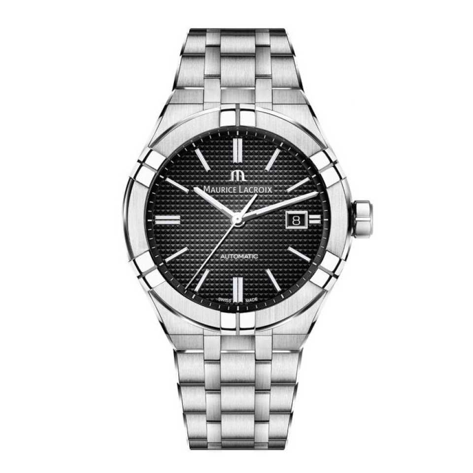 MAURICE LACROIX -AIKON AUTOMATIC  42MM BLACK DIAL WATCH AI6008-SS002-330-1