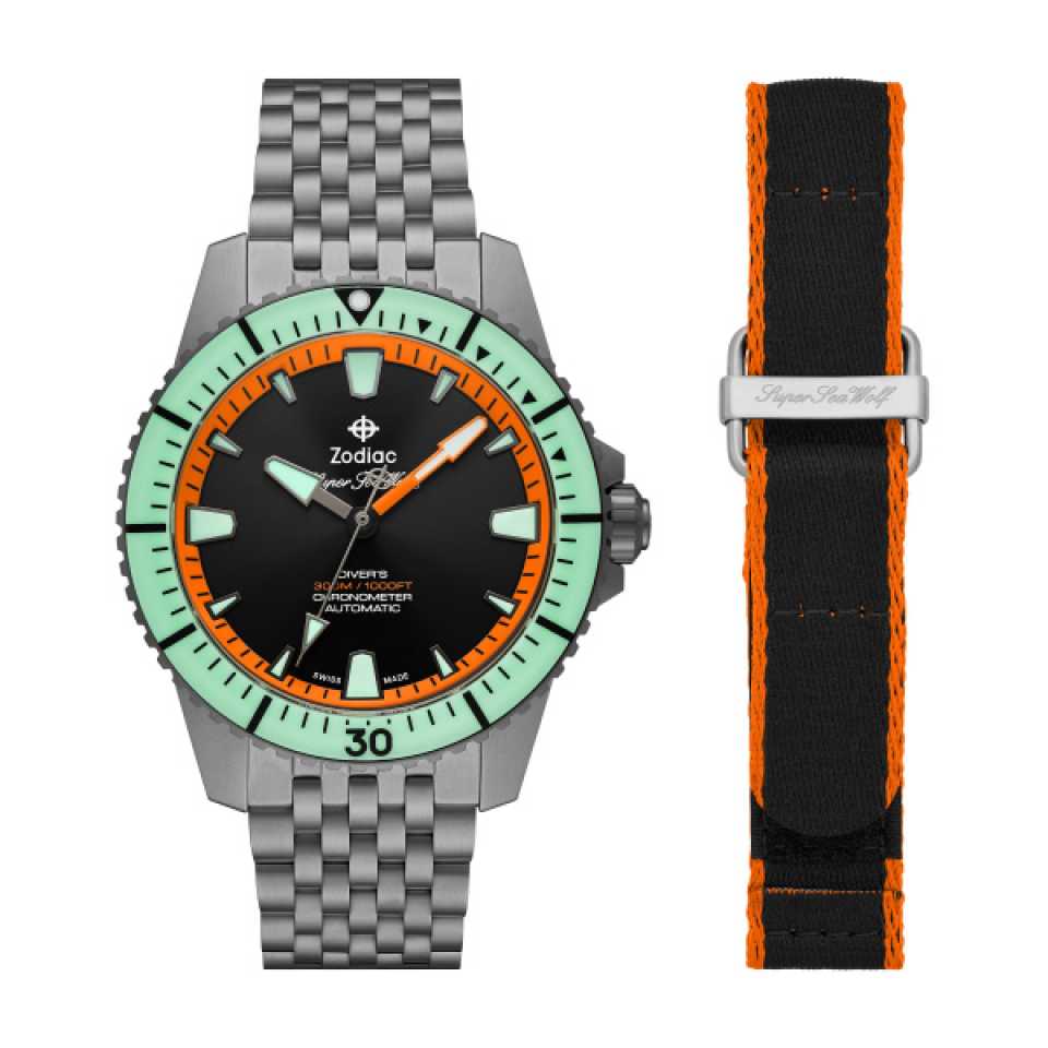 ZODIAC - OROLOGIO SUPER SEA WOLF PRO-DIVER TITANIUM ZO3550 