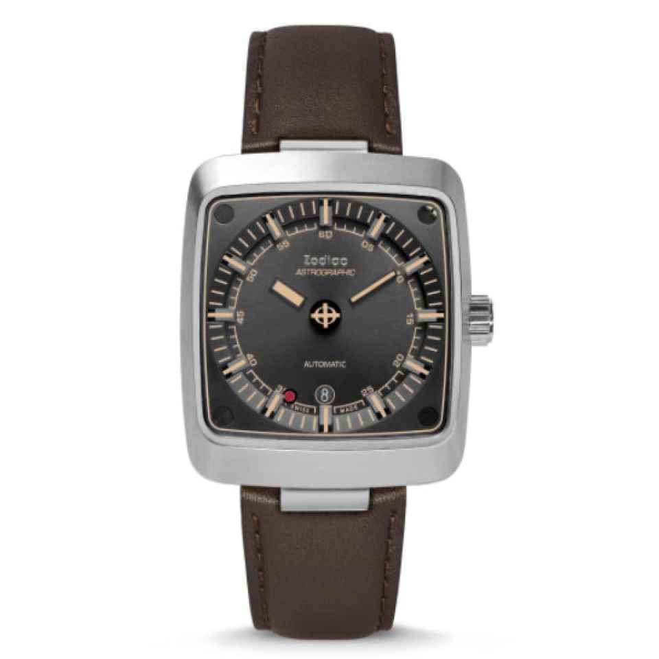 ZODIAC - OROLOGIO ASTROGRAPHIC AUTOMATIC BROWN LEATHER WATCH