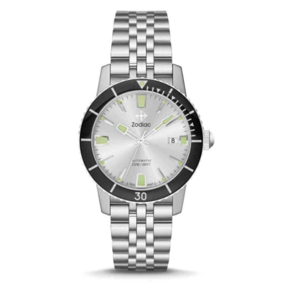 ZODIAC - SUPER SEA WOLF 53 COMPRESSION AUTOMATIC STAINLESS STEEL WATCH ZO9255