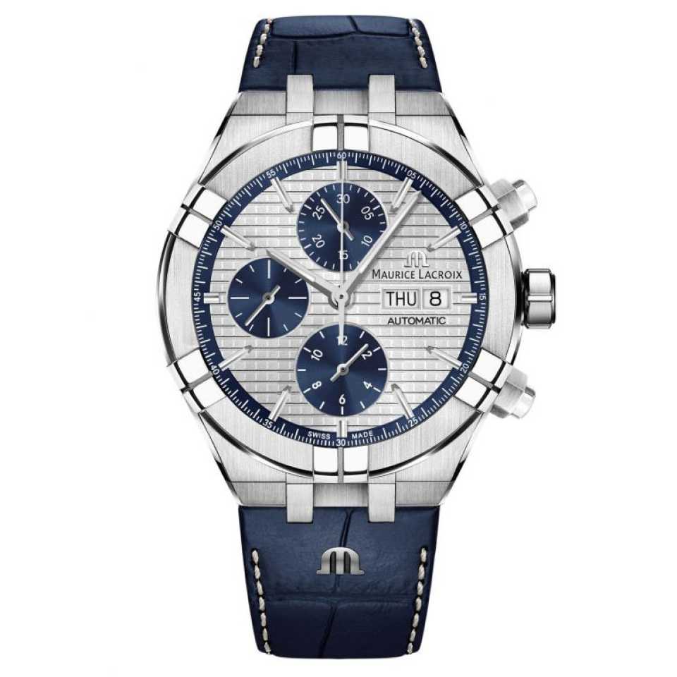 MAURICE LACROIX - OROLOGIO AIKON AUTOMATIC CHRONOGRAPH 44MM ARGENTO / BLU