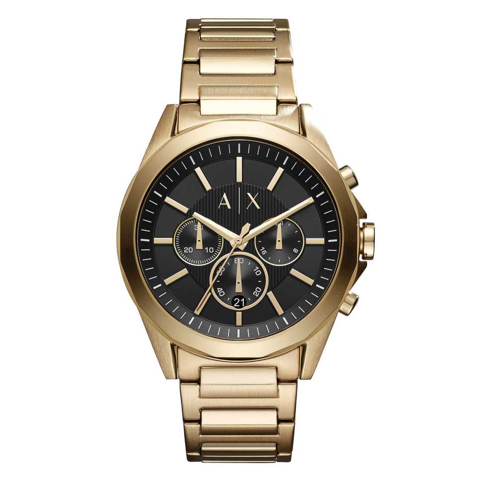 ARMANI EXCHANGE - OROLOGIO CRONOGRAFO NERO / ORO