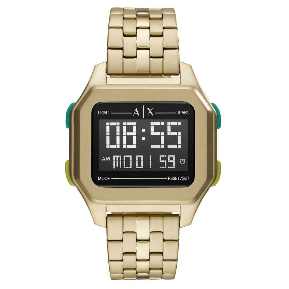 ARMANI EXCHANGE - DIGITAL GOLD TONE STAINLESS STEEL WATCH