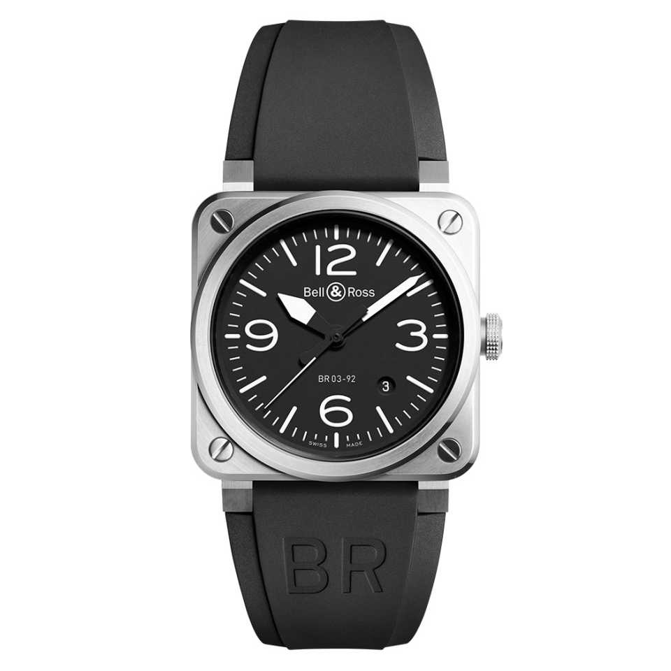 BELL & ROSS - OROLOGIO BR 03-92 BLACK STEEL