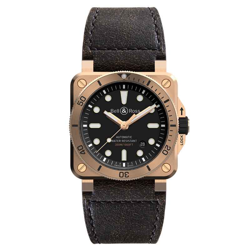 BELL &amp; ROSS - OROLOGIO BR 03-92 DIVER BRONZE BR0392-D-BL-BR/SCA