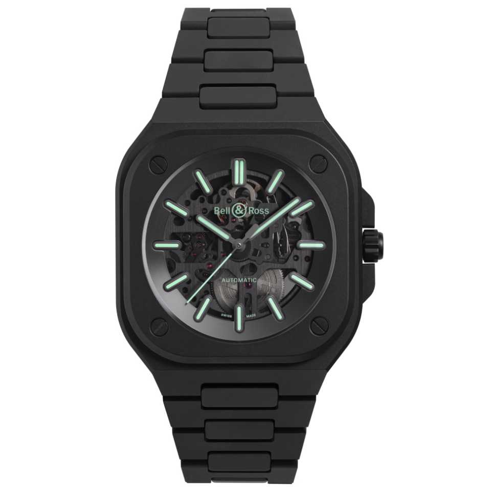 BELL & ROSS - OROLOGIO BR 05 SKELETON BLACK LUM CERAMIC