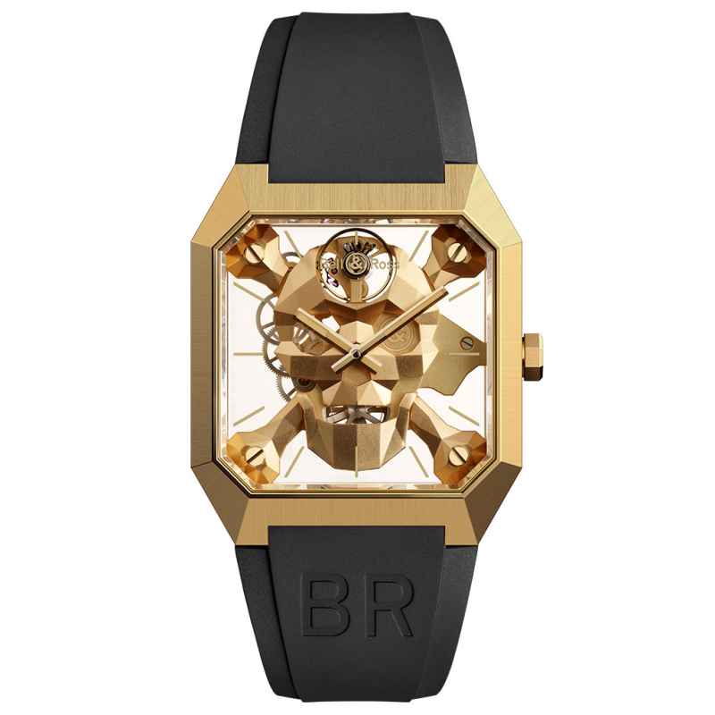 BELL &amp; ROSS - OROLOGIO BR 01 CYBER SKULL BRONZE BR01-CSK-BR-SRB