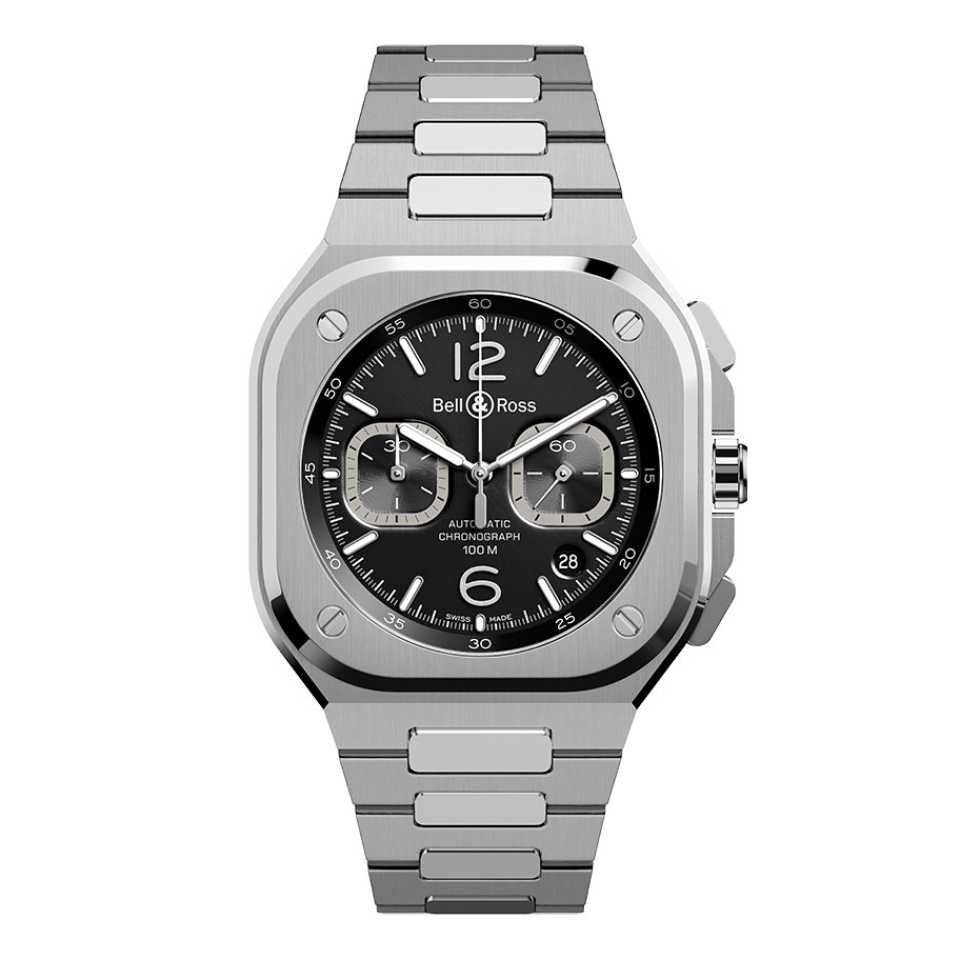 BELL & ROSS - BR 05 CHRONO BLACK STEEL WATCH