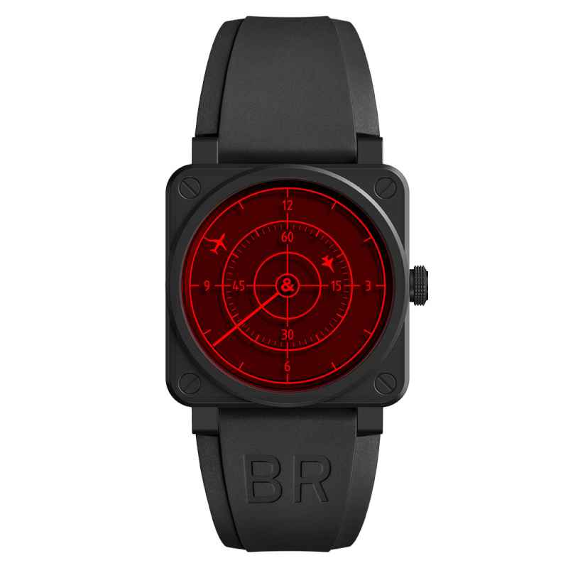 BELL &amp; ROSS - OROLOGIO BR 03-92 RED RADAR CERAMIC