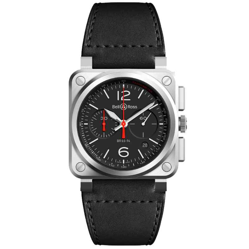 BELL &amp; ROSS - OROLOGIO BR-03 CHRONO BLACK STEEL