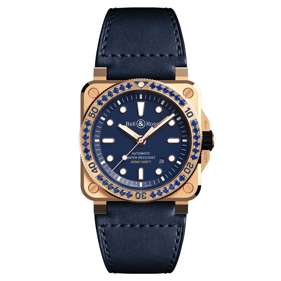 BELL & ROSS - OROLOGIO 36 ZAFFIRI BLU BR0392-D-BU-BR-LGS