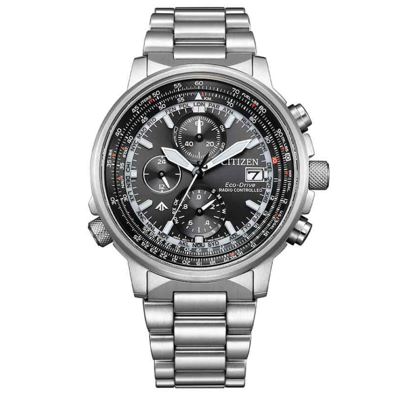 Citizen - Orologio Crono Pilot Acciaio 41mm AT8300-58E