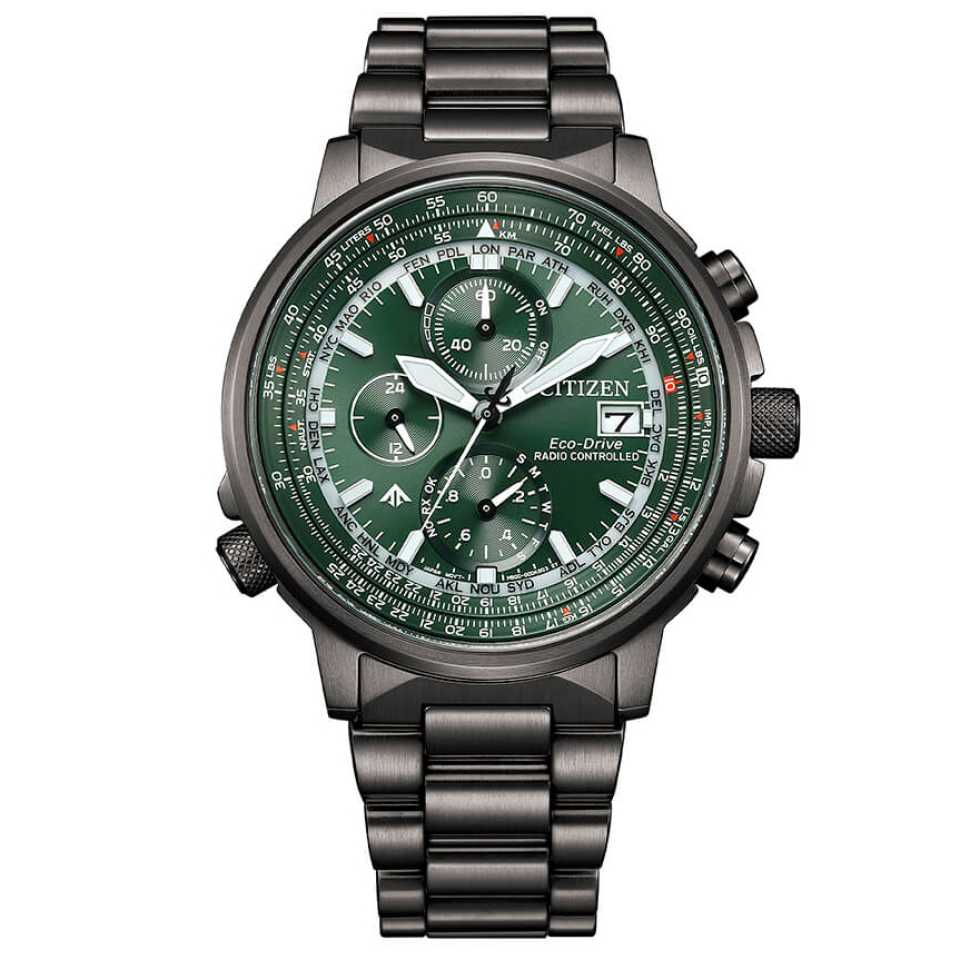 Citizen - Orologio Crono Pilot Acciaio 41mm AT8304-57W