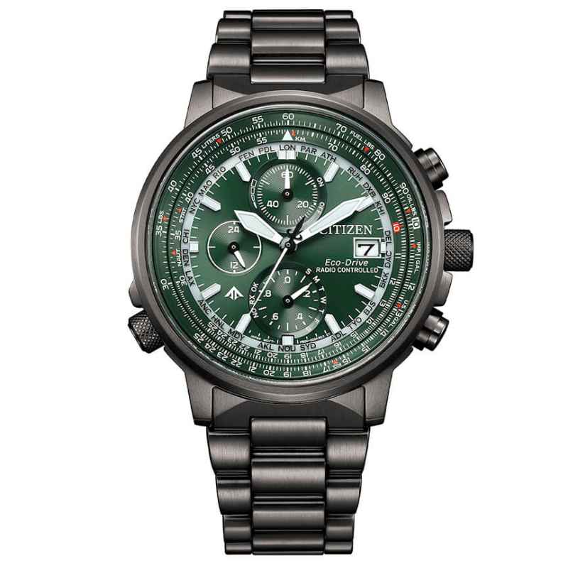 Citizen - Orologio Crono Pilot Acciaio 41mm AT8304-57W