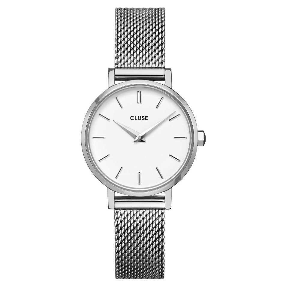 CLUSE - BOHO CHIC PETITE MESH WHITE WATCH