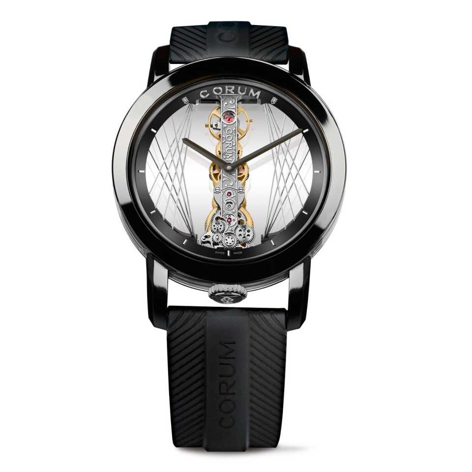 CORUM - OROLOGIO GOLDEN BRIDGE 43 TITANIUM DLC ART DECO