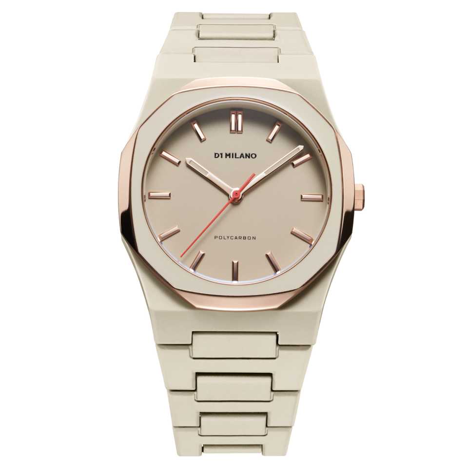 D1 MILANO - OROLOGIO POLYCARBON 40.5 MM TAUPE MESH PCBJ36