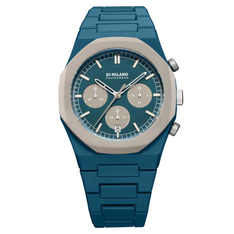 D1 MILANO - POLYCHRONO 40.5 MM - PETROL BLAST PBHJ06 WATCH