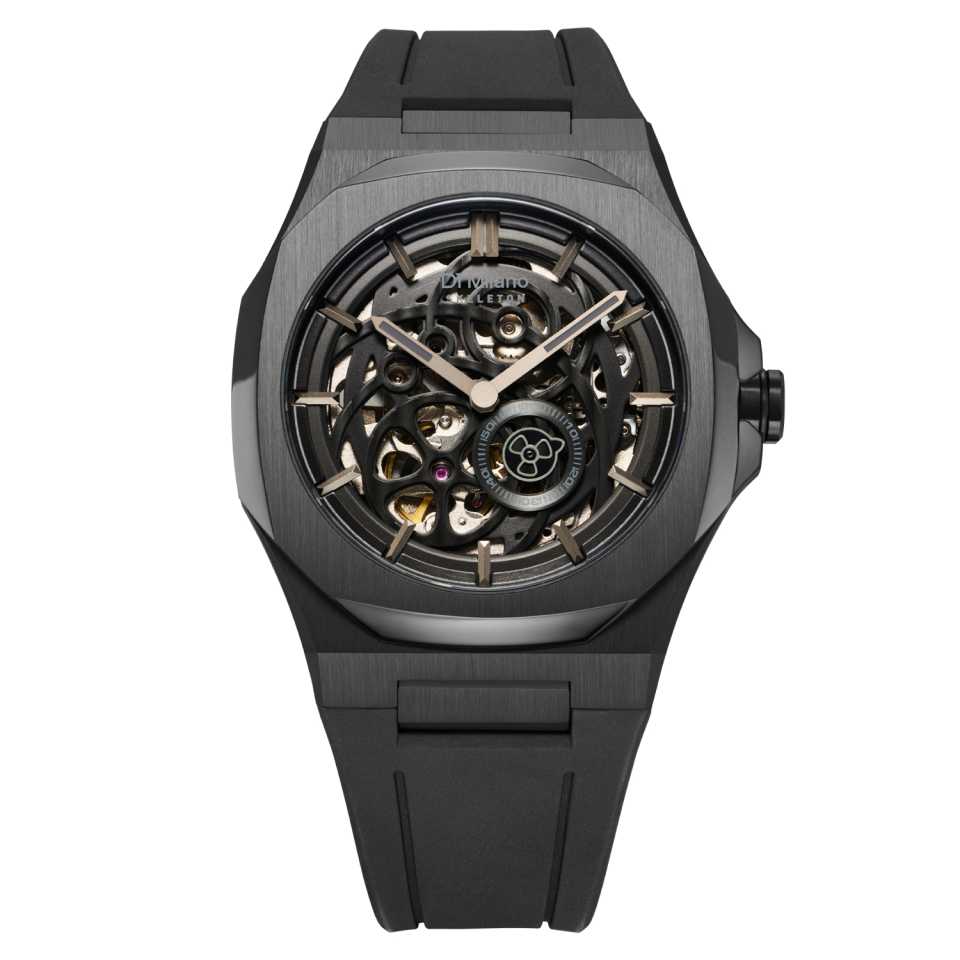 D1 MILANO - OROLOGIO SKELETON JET BLACK SKRJ17
