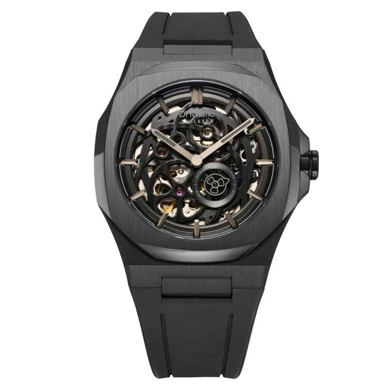 D1 MILANO - OROLOGIO SKELETON JET BLACK SKRJ17