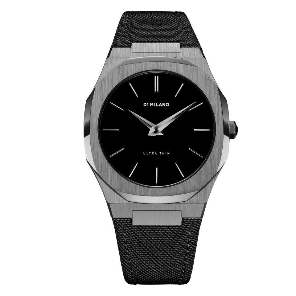 D1 MILANO - OROLOGIO GUN METAL ULTRA THIN NYLON 40 MM 
