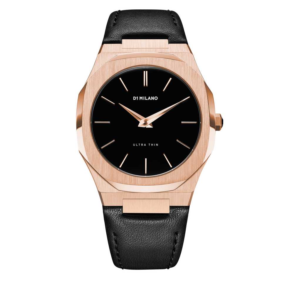 D1 MILANO - OROLOGIO ROSE GOLD ULTRA THIN LEATHER 40 MM 