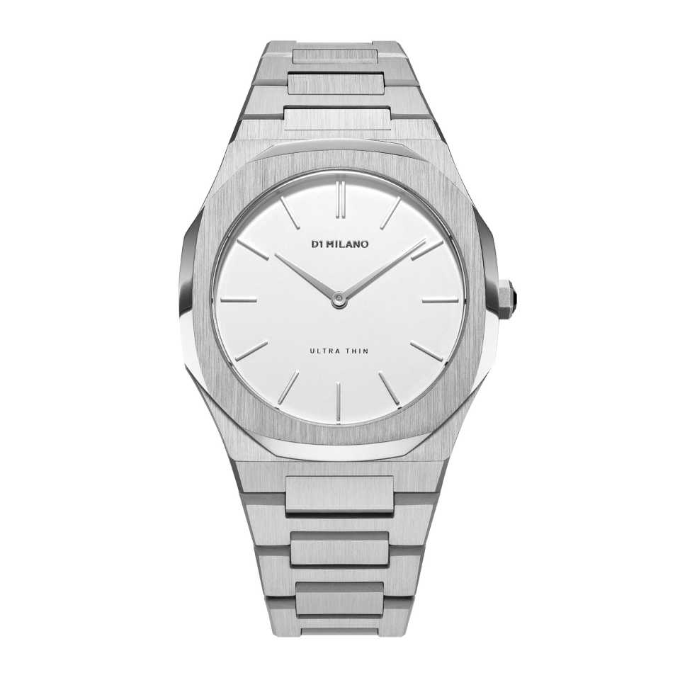 D1 MILANO - OROLOGIO SILVER ULTRA THIN BRACELET 38 MM D1-UTBL01