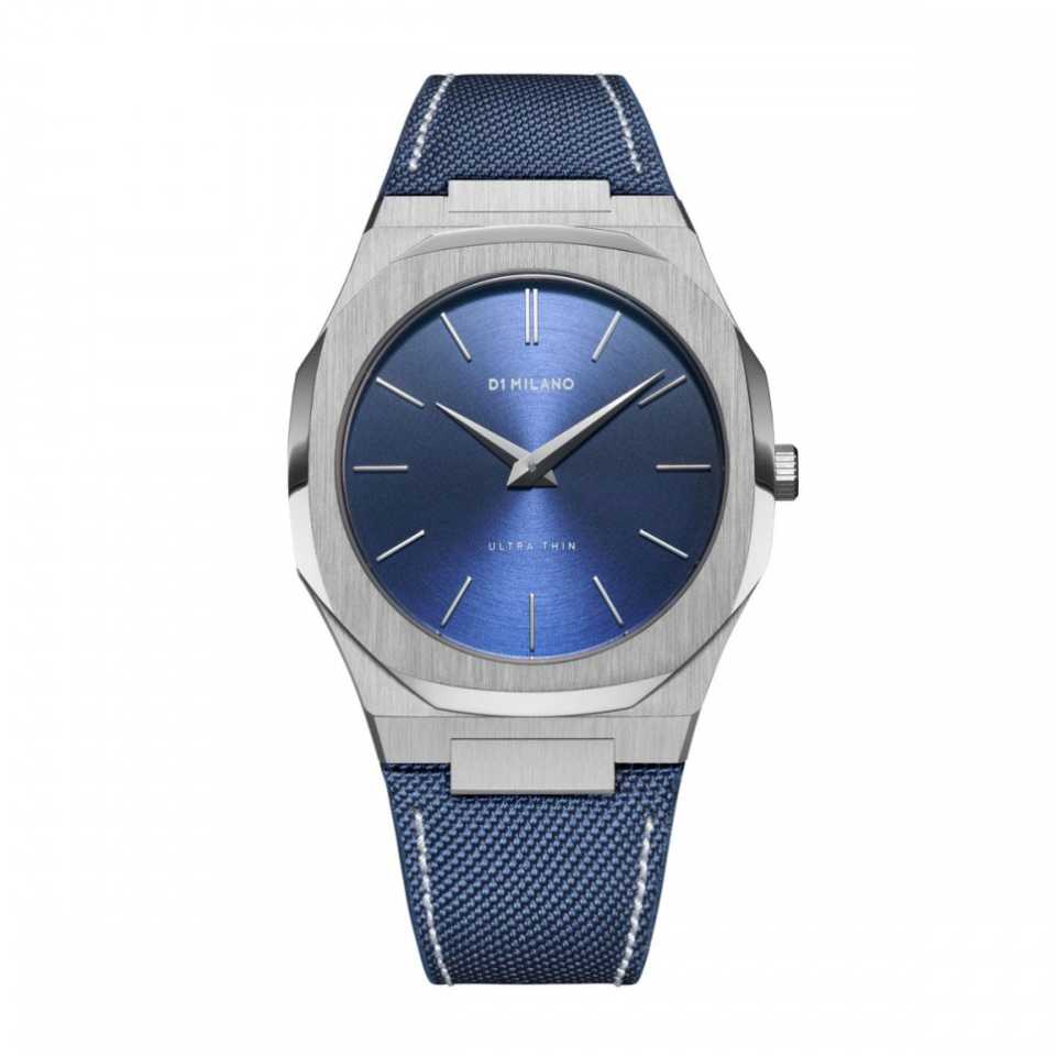 D1 MILANO - OROLOGIO ULTRA THIN NYLON 40 MM CINTURINO AZZURRO