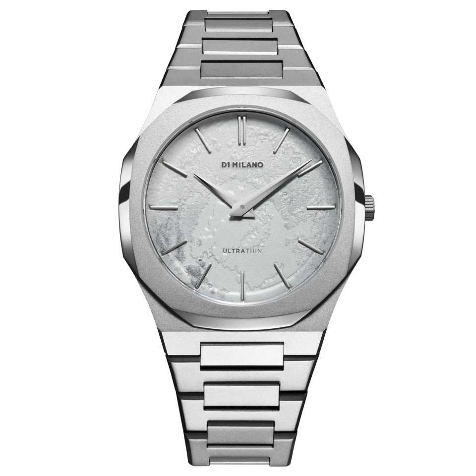 D1 MILANO - OROLOGIO ULTRA THIN PLANET PATTERN SILVER UTBJ18