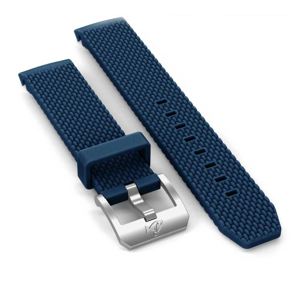 DOXA - CINTURINO IN CAUCCIÙ CON FIBBIA AD ARDIGLIONE BLU MARINO