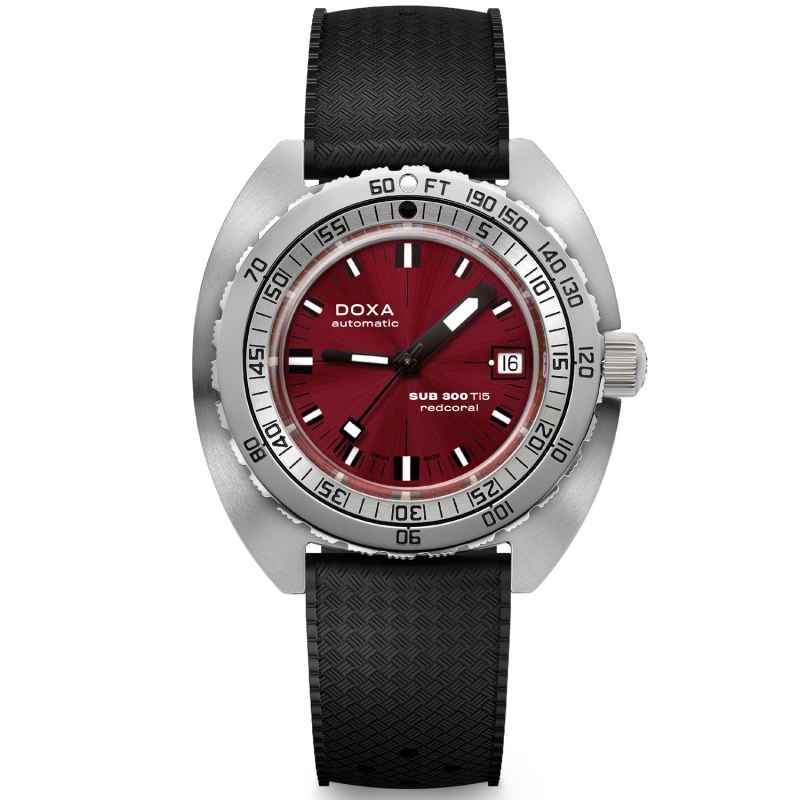 DOXA - OROLOGIO SUB 300 TI5 REDCORAL CINTURINO NERO