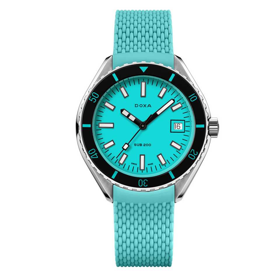 DOXA - SUB 200 AQUAMARINE RUBBER WATCH