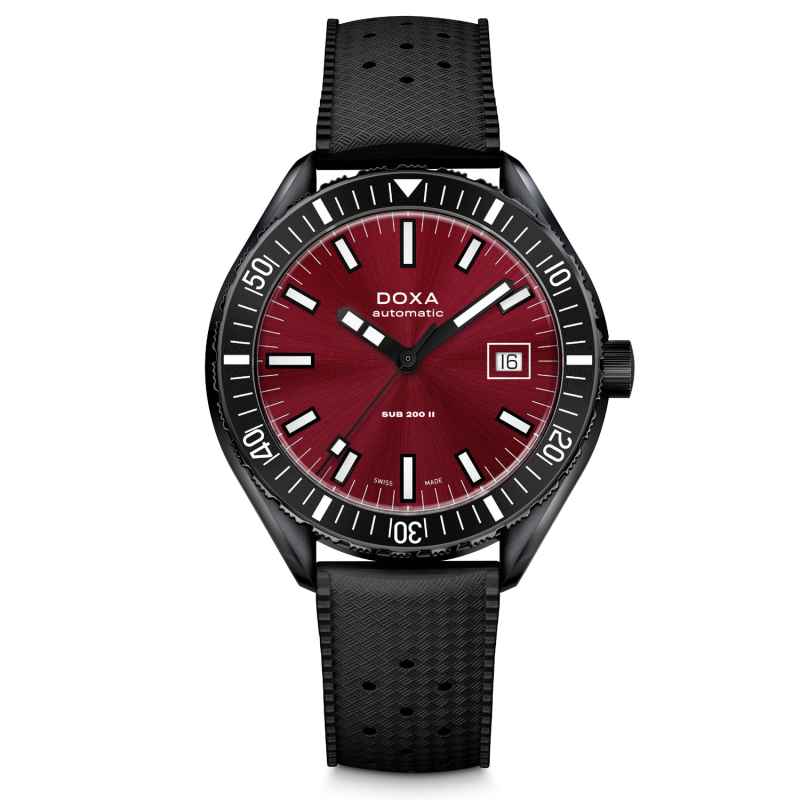 Doxa - Orologio Sub 200 II Redcoral Black Rubber