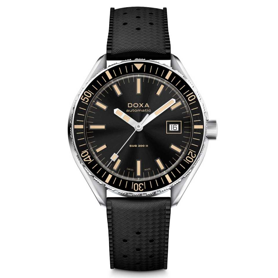 Doxa - Orologio Sub 200 II Sharhunter Black Rubber