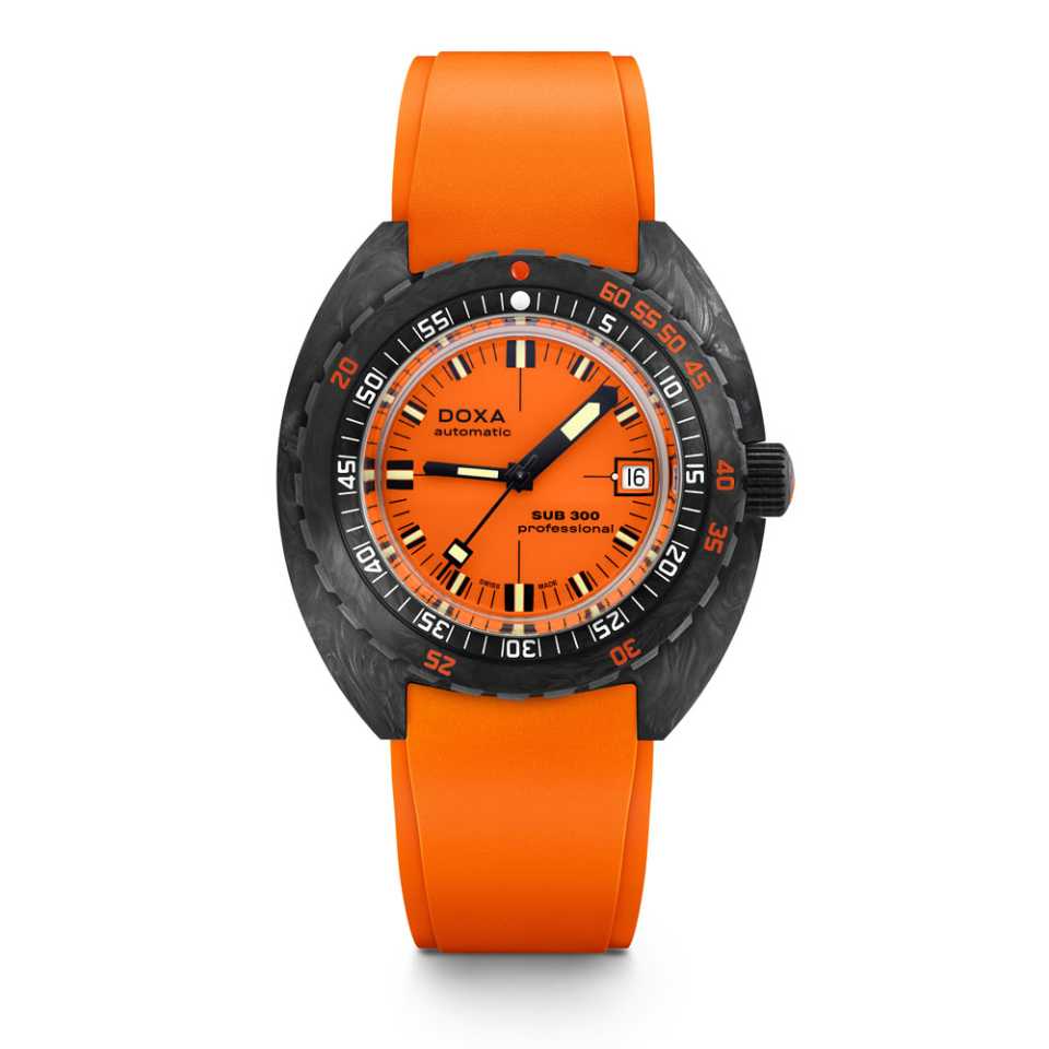 DOXA - SUB 300 CARBON PROFESSIONAL ORANGE RUBBER WATCH