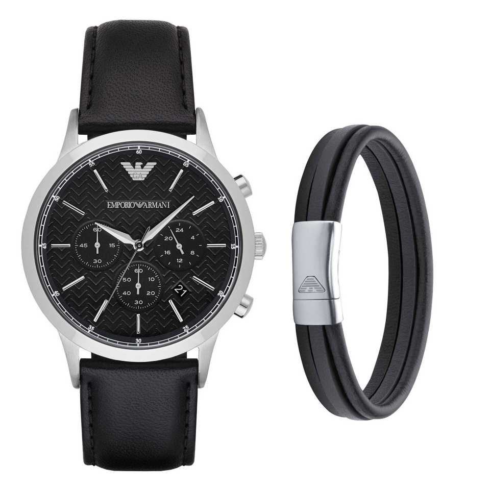 EMPORIO ARMANI - OROLOGIO CRONOGRAGO + BRACCIALETTO