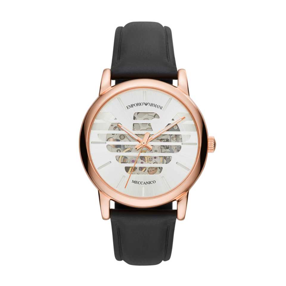 EMPORIO ARMANI - OROLOGIO MECCANICO CINTURINO IN PELLE