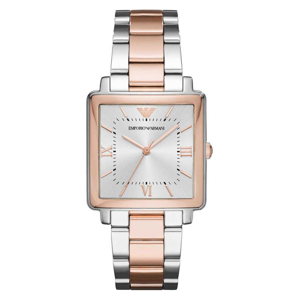 EMPORIO ARMANI -SQUARE WATCH TWO TONE